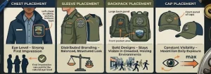 An infographic explaining the perfect placements of patches.