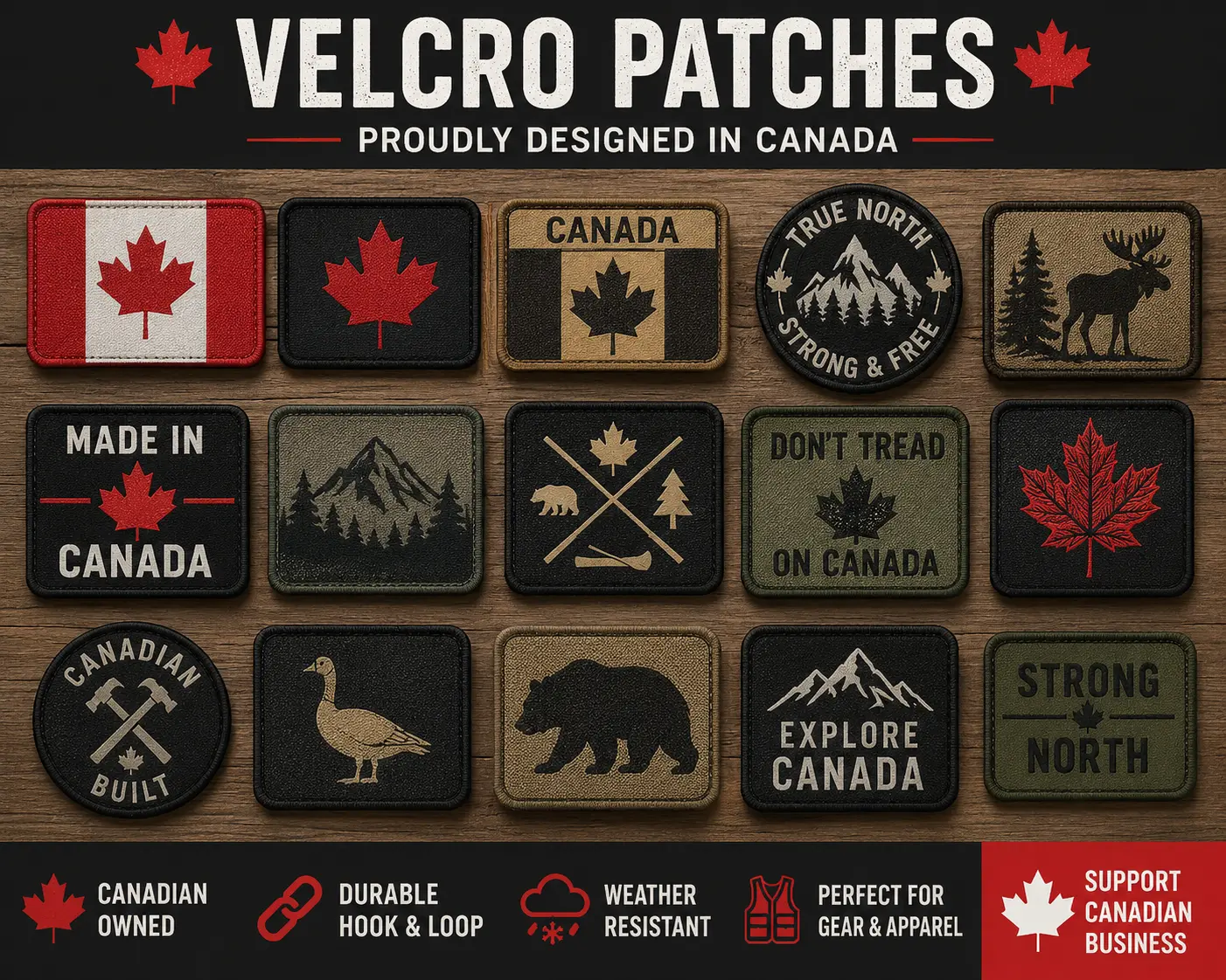 Infographics on Velcro patches in Canada